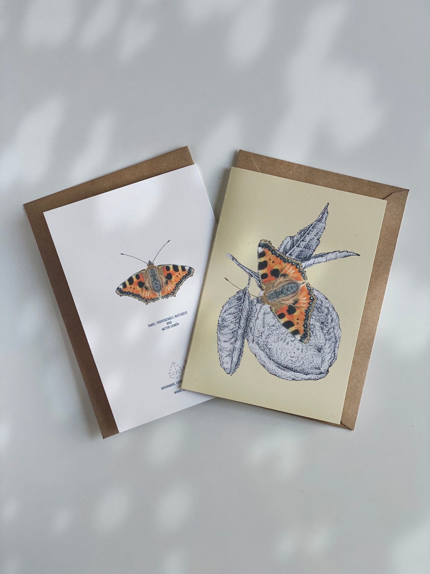 BUTTERFLY and LEMON greeting cards