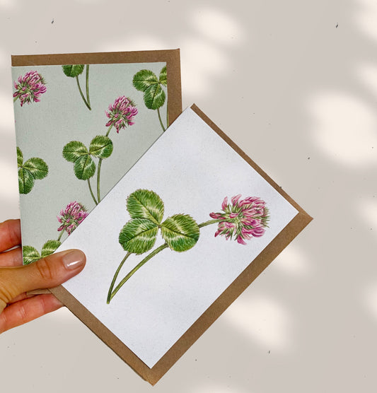 PINK CLOVER greeting cards